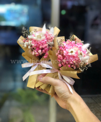 Bó hoa khô mini mix hồng