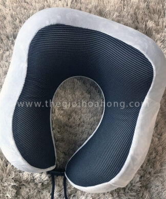 Gối kê cổ cao su non dây rút xám