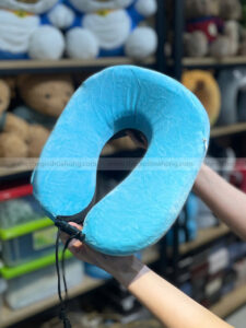 Gối kê cổ cao su non dây rút màu xanh ngọc
