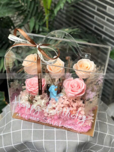 Hộp Vali Mica Hoa Hồng Vĩnh Cửu – Pony
