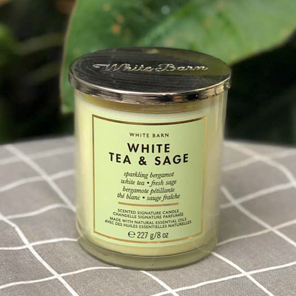 Nến thơm Bath And Body Works White Tea & Sage 1 bấc