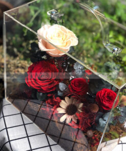 Hộp Vali mica hoa hồng vĩnh cửu – Passion Box