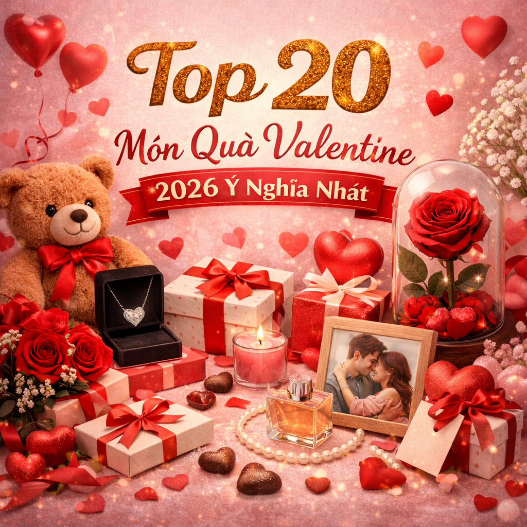 Top 20 Món Quà Valentine Ý Nghĩa Tặng Người Yêu 2026 – Lãng Mạn, Tinh Tế, Dễ Chọn