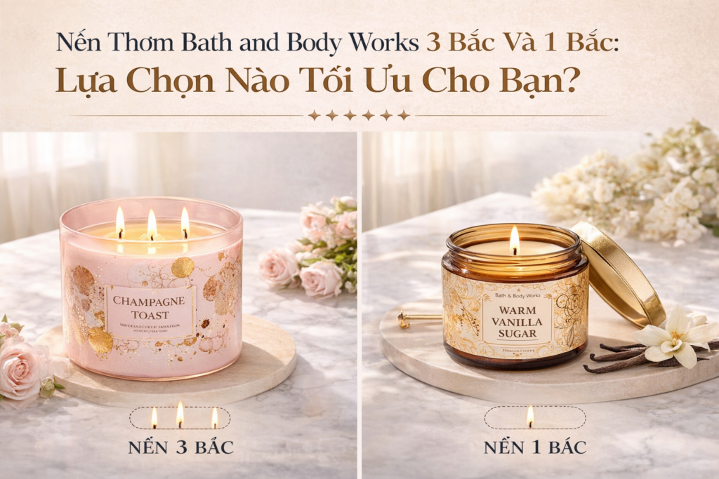 Nến Thơm Bath and Body Works 3 Bấc Và 1 Bấc