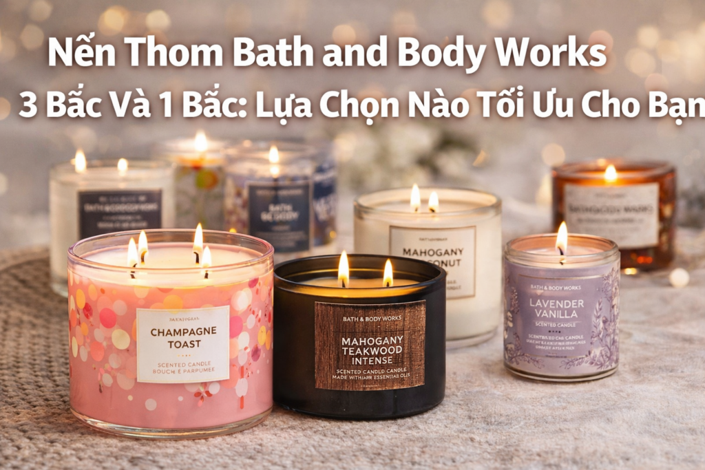 Nến Thơm Bath and Body Works 3 Bấc Và 1 Bấc