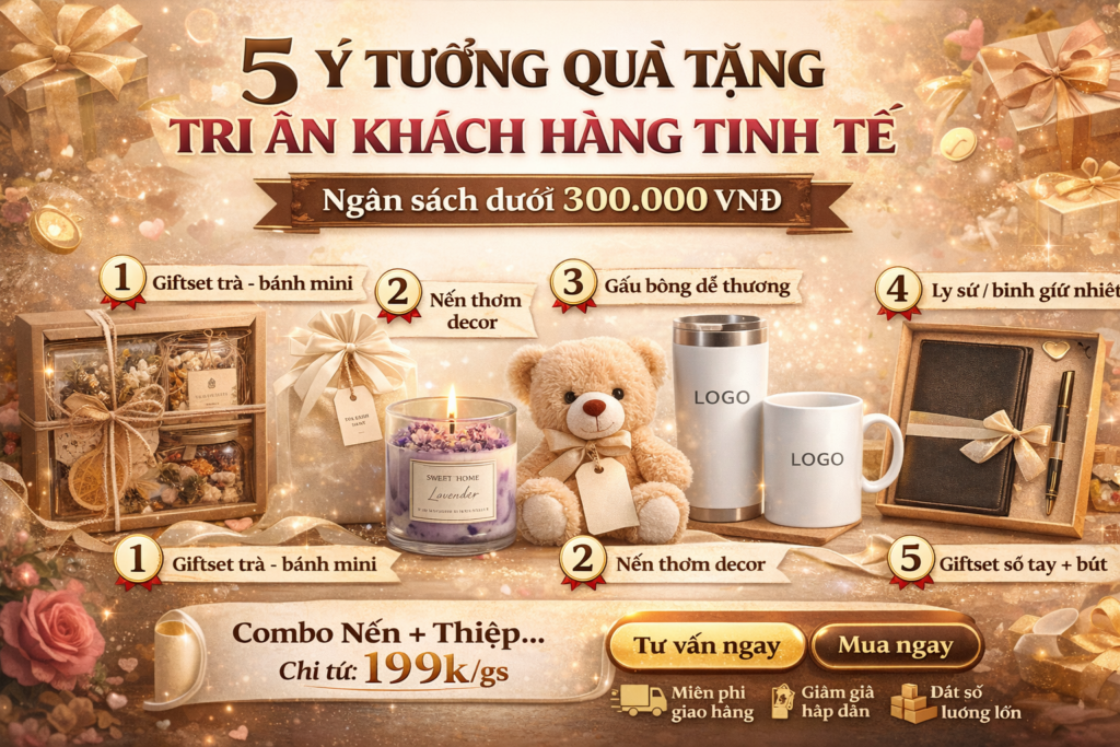 5 Ý tưởng quà tặng tri ân khách hàng tinh tế với ngân sách dưới 300.000 VNĐ
