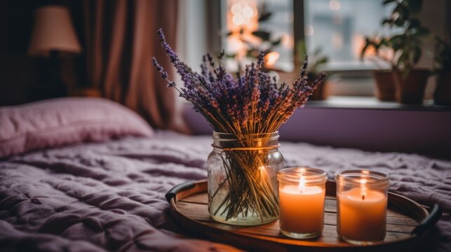 5 Ý tưởng trang trí phòng ngủ với hoa Lavender khô cực tinh tế