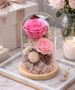 Chụp Thủy Tinh Hoa Hồng Vĩnh Cửu "Nàng Thơ"