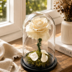 Chụp Thủy Tinh Hoa Hồng Vĩnh Cửu - Bella Mini White