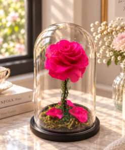 Chụp thuỷ tinh hoa hồng vĩnh cửu - Bella mini Fuchsia Pink